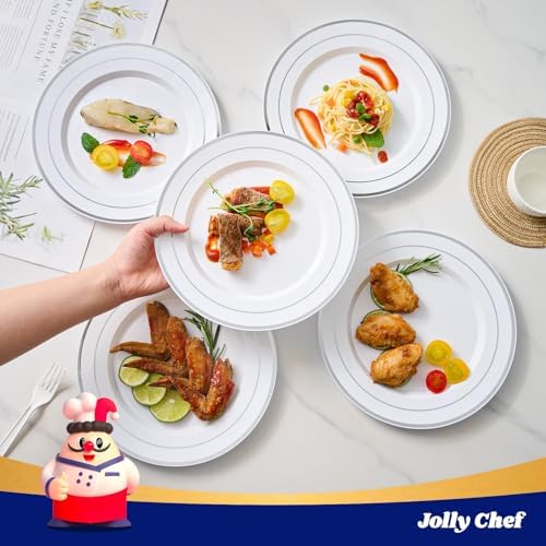 100PCS Plastic Plates 10 Inch Heavy Duty Disposable Plates for Everyday Use - Image 7