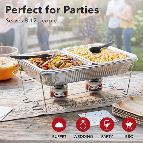 Sterno Disposable Chafing Dish Buffet Set With 6-Hour Fuel, 10 Piece - Image 3