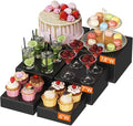 Lifewit Buffet Risers, 6 Pcs Plastic Dessert Table Display Set, Black by Lifewit