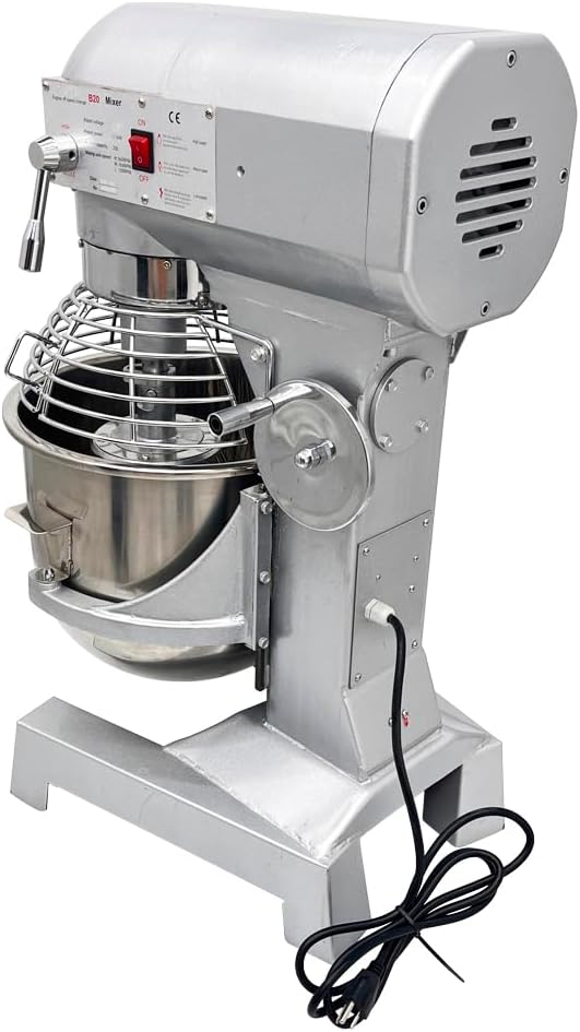 INTSUPERMAI Stand Mixer Commercial Dough Mixer Dough Kneading Machine 20L 20QT Electric Food Dough Mixer Machine with Automatic Stop Function 3 Types Hooks Whisk Beater 3 Speeds Adjustable 110V 1100W