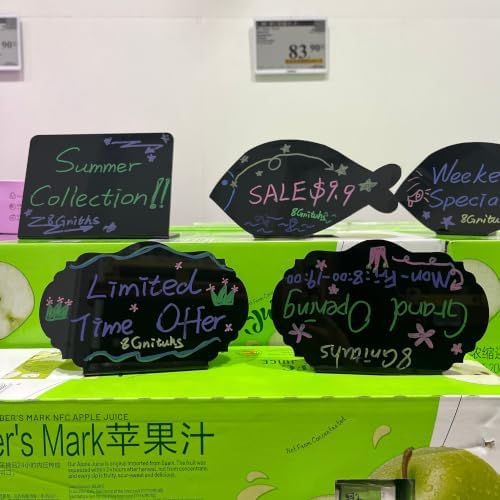 5PCS 21CM*15CM Handy Cap Holder for Pricing Tags, Basket Tags- Erasable & Write-OnClothing Display Stand, Catering Supplies - Chalkboard Labels, Place Cards, Food Markers for Party Buffet - Image 6
