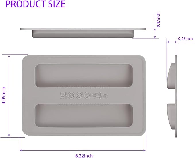 2 Pack Toaster Cover 2 Slice Toaster Cover Silicone Toaster Lid Bread Machine Cover Bread Maker Accessories (Grey)