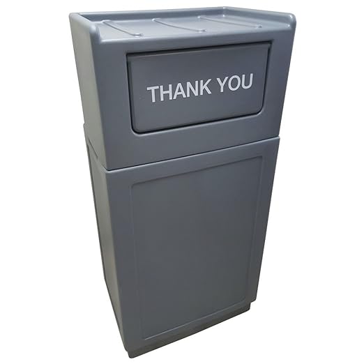 HUBERT Restaurant Trash Can with Tray Top Lid,39 Gallon