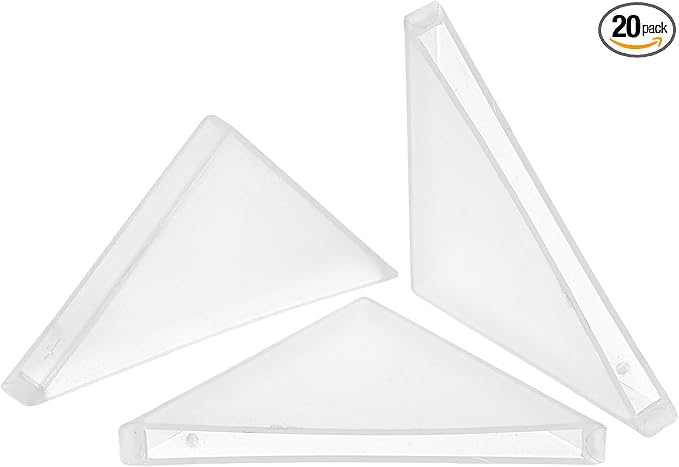 uxcell 20Pcs Plastic Corner Protectors 4x50mm Right Angle Shape Glass Corner Guards Cushion for Corner Protection of Glass, Mirror, Tile, White