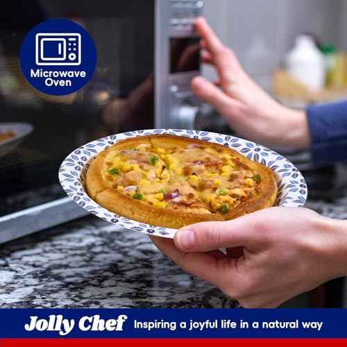 JOLLY CHEF Disposable Coffee Cups and Plates, Printed Paper Plates 8in 280 Count, 16 oz Paper Cups 210 Pack Hot/Cold Beverage Cups for Water - Image 5