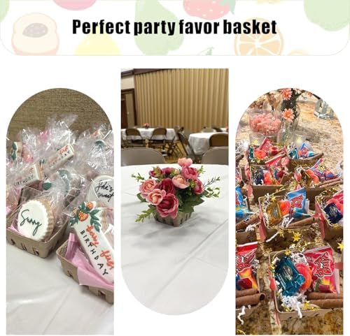 60 Pack Natural Pulp Fiber Berry Basket,Small Molded Produce Vented Basket - Image 6