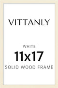 Vittanly 11x17 Picture Frame, Solid Wood Frame with Plexiglass, Includes 8x12 Mat, Wall Hanging for Photos, Home Decor, White, 1 Pack