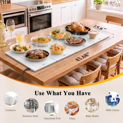 FYY Electric Warming Tray - 4-Panel Food Warmers for Parties Buffet Marble - Image 6