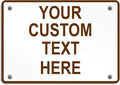 Aluminum Weatherproof Metal Sign Multiple Sizes Custom Personalized Text Here White Brown Recreational Horizontal Street Signs 24x18Inches