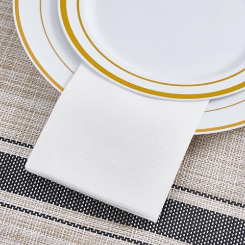 JOLLY CHEF 100 Pack 16 oz Disposable Printed Paper Drinking Cups with Lids，200 Pack Disposable Paper Napkins for Halloween, Wedding, Thanksgiving - Image 3