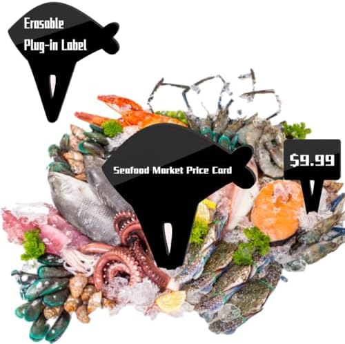 10PCS Fish Mini Chalkboard Signs for Food, Reusable and Reserved Table Signs, Food Labels for Party Buffet, Easy to Write and Wipe Out, Catering Supplies Buffet Display, Place Cards by Unknown