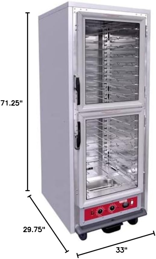 Kratos Premium Full Size Universal Insulated Commercial Holding and Proofing Cabinet, Holds Sheet Pans and Food Pans, Clear Dutch Door, 120V, 2000W (28W-237)