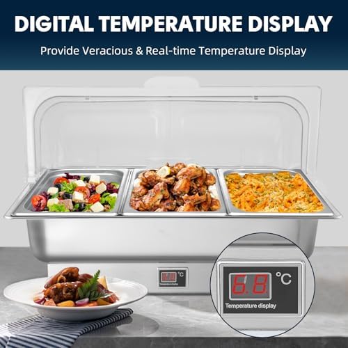 3 x 3QT Electric Chafing Dish with Knob Temperature Control - Image 3