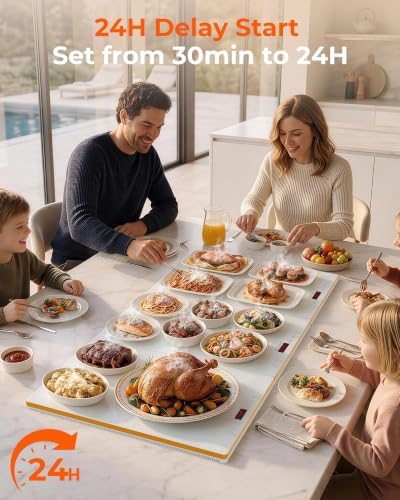 Warming Trays For Buffets Party,3-in-1 36"×16"Independent Temp Control Food Warmers For Parties Buffet,8 Precise Temps&24H Timer Warming Mat For Food,Modular Food Warming Mat Catering Gatherings - Image 3