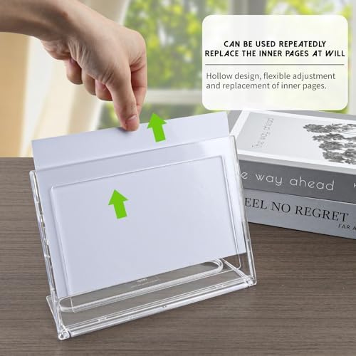 2 Pack 5x7 Inch Sign Holder Horizontal, Double-Sided Usage with Swivel Base for Table Display, for Office, Store, Restaurant, Retail Counters, for Name Sign, Message Board, Note - Image 5