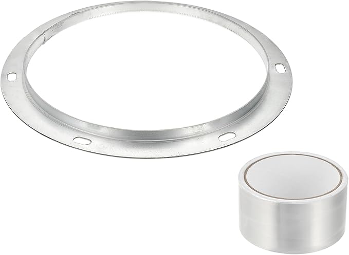 PATIKIL 10 Inch Duct Connector Flange, Metal Straight Pipe Exhaust Flange Duct Mounting Plate for Heating Cooling Ventilation HVAC System, Galvanize Steel