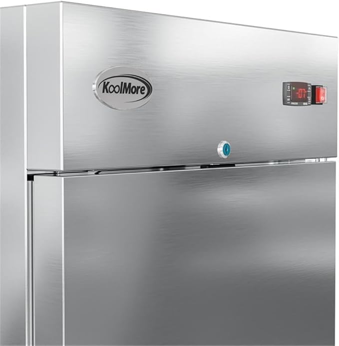 Pemberly Row 29" Commercial Stainless Steel Half Door Reach-in Freezer in Silver