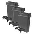 3 pack 23 Gallon Waste Bin with Lid & Dolly, Heavy-Duty Trash Can, Slim Rectangular Garbage Bin, Durable Waste Container, Recycling Bin, Plastic Wastebasket for Kitchen, Garage, Restaurants, Office