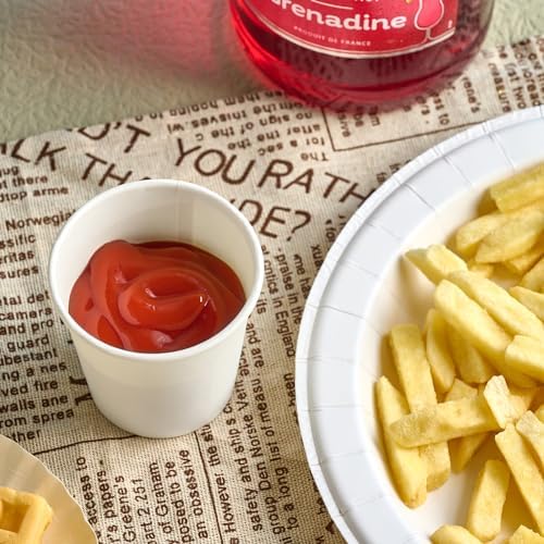 JOLLY CHEF Disposable Coffee Cups and Bowls, Printed Paper Bowls 20oz 160 Count, 4 oz Small Paper Cups 300 Pack for Bathroom,Mouthwash and Daily Use - Image 5