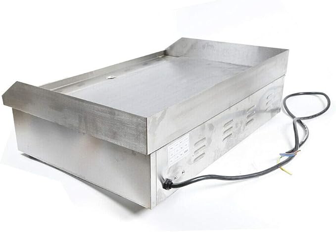 Commercial Electric Griddle, 3000W Countertop Flat Top Grill Dual Control Heavy Duty Stainless Steel Teppanyaki Griddle with Adjustable Temp Control 122°F-572°F 28.6"x15.7"(NO PLUG)