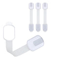 Child Safety Cabinet Locks (4 Pack) – Adjustable Baby Proofing Strap Latches with Strong 3M Adhesive – No Drill Childproof Locks for Drawers, Cabinets, Fridge, Door, Closet, Grey