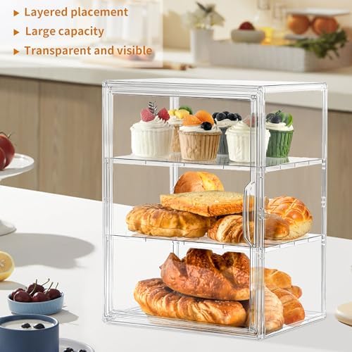 Bakery Display Case, 3 Layer Clear Acrylic Pastry Display Case, 2 Pack - Image 6