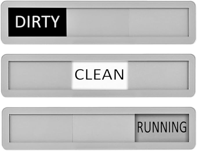 Kichwit Dishwasher Magnet Clean Dirty Dishwasher Running Sign, Works on All Dishwashers, 3 Options (Silver, Gray)