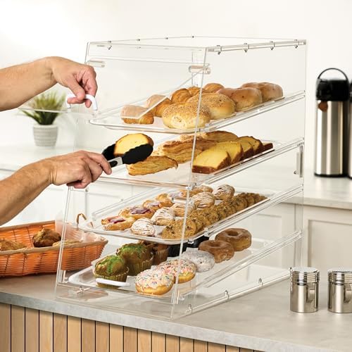 Winco 4 Tier Clear Commercial Display Case - Image 5