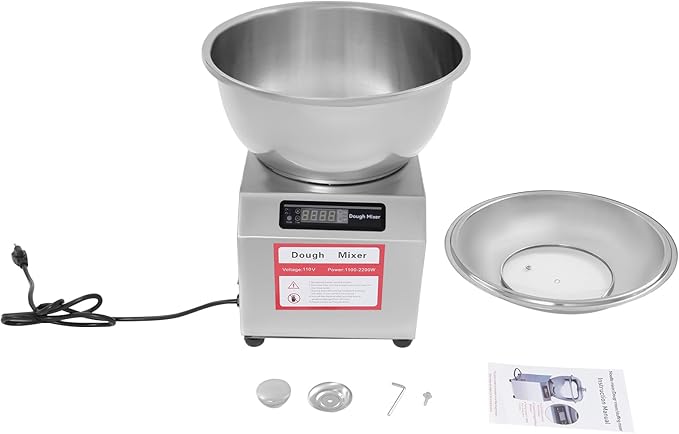 Kitchen Stand Mixer, 201 Stainless Steel Dough Kneading Machine 17Ibs Large Capacity Kitchen Mixer 1500W 1400RPM High-Power Cake Mixer Bread Mixer for Dumpling Filling, Dough, Butter