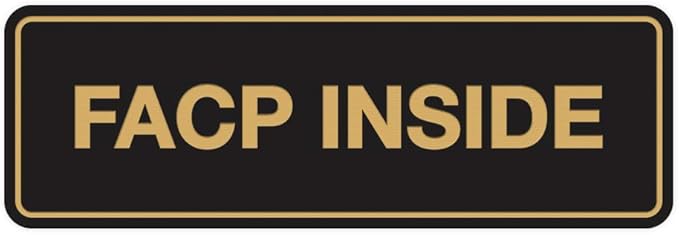 Signs ByLITA Standard FACP Inside Sign | Fire Safety Signage (Black Gold) - Medium 1 Pack