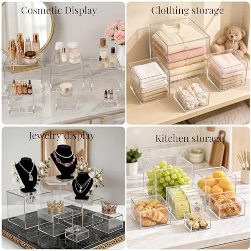 Buffet Risers, 6 Pcs Clear Acrylic Food Display Stands - Image 6