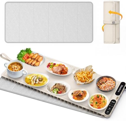 Homelove Warming Mat for Food - 7 Temps, 8H Timer, for Buffets Party Beige by Homelove