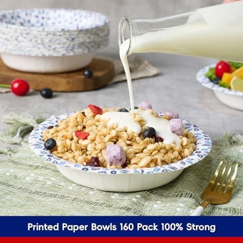 JOLLY CHEF Disposable Coffee Cups and Bowls, Printed Paper Bowls 20oz 160 Count, 16 oz Paper Cups 210 Pack Hot/Cold Beverage Cups for Water - Image 6