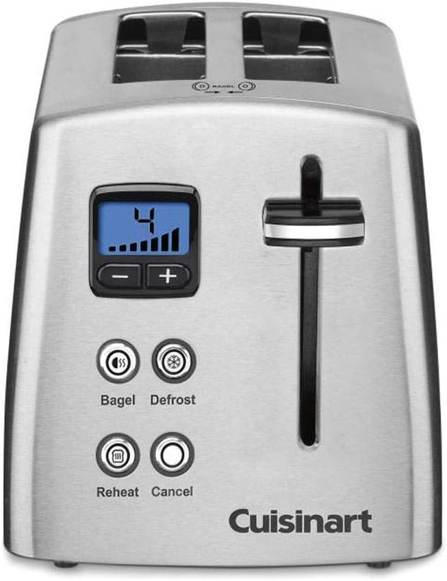 Cuisinart CPT-415P1 Countdown Metal Toaster, 2-Slice, Brushed Stainless & HM-90BCS Power Advantage Plus 9-Speed Handheld Mixer with Storage Case, Brushed Chrome