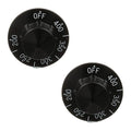 OCS Parts 2-Pack 200-400°F Black Thermostat Dial Knob for Commercial Fryers and Ranges | Direct Replacement fo Dean, Frymaster, Pitco, Vulcan Hart and More