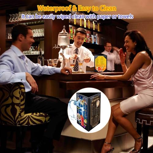 5x7 Inch Table Tent Leather Menu Holder Sign Display Black Menu Covers for Cafes Bars Restaurant 3 sided triangle shape table tent 1 pack - Image 3