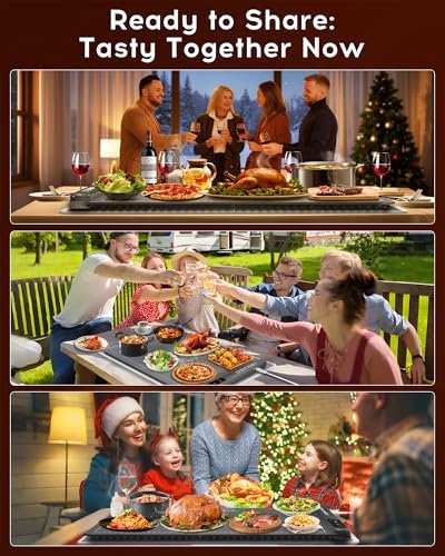 Warming Mat For Food 24"Dx16"W 500W Food Warming Mat Heat Resistant Pad Graphene 5s Rapid Food Warmers for Parties Buffet 6 Temp 6H Timer Chafing Dishes for Buffet,Auto Shut Off for Gatherings - Image 6