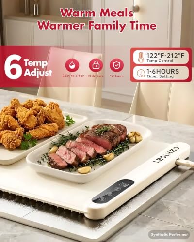 Warming Mat For Food Extra Large 36"x16" 580W Food Warming Mat With Heat Resistant Pad,Chafing Dishes for Buffet 6 Temp 6 Hours,Roll Up Food Warmers for Parties Buffet for Catering Gatherings - Image 4