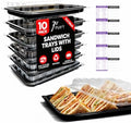 10 Pack Catering Trays with Lid – 13" Serving Trays with Lids - Reusable Serving Platter With Lid for Catering, Buffet, Picnics & Events – Party Trays With Lids (13.39 × 9.84 × 2.95 inch) by Unknown
