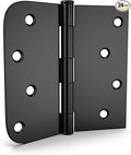 goldenwarm 24 Pack 4in Black Door Hinges Interior Door Hinges Black Matte 4 x 4 Inch with Square & Round Corners, Iron Material