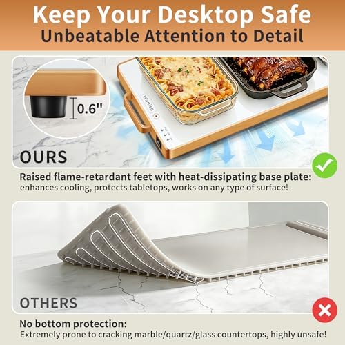 Electric Warming Tray,XL 32"x12",Tempered Glass Warming Mat for Food,White - Image 6