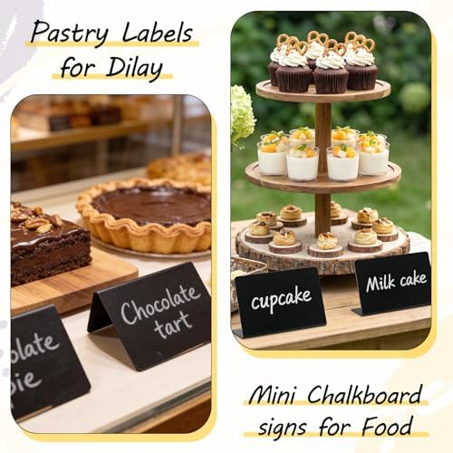 50 Pack Food Labels for Party Buffet, 4" x 3" Mini Chalkboard Signs for Food, Reusable PVC Foods Signs for Buffet, Catering Supplies Buffets Display for Foods Display, Pastry Tags, Price Tag, Name Tag - Image 6