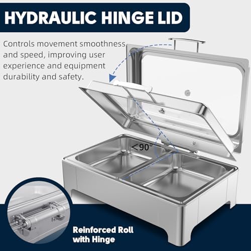 2 x 4.5QT Electric Chafing Dish, Half Size Buffet Warmer Set - Image 6