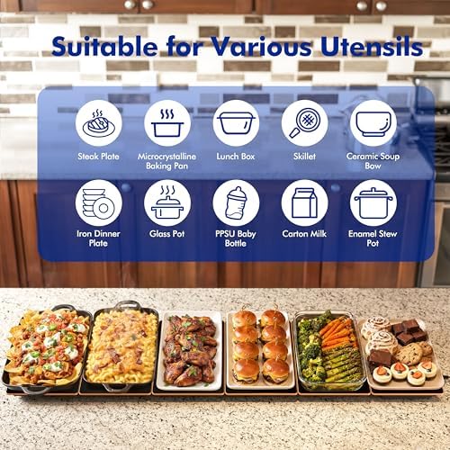 Electric Warming Trays for Buffets Party - 52 x 15 inches Food Warmers with Precise Temperature Control, Flexible Combination Buffet Servers and Warmers for Home Entertaining and Catering - Image 5