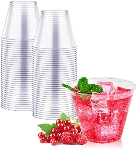 JOLLY CHEF 50 Pack 9 oz Clear Plastic Cups, Disposable Party Cups by JOLLYCHEF