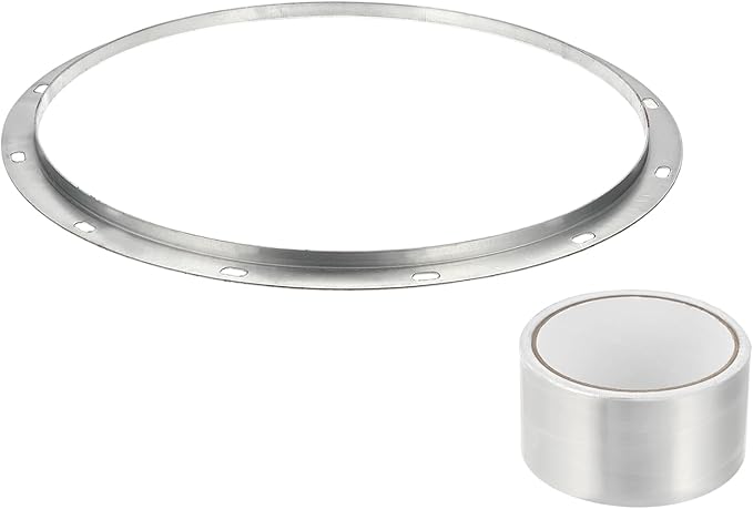 PATIKIL 18 Inch Duct Connector Flange, Metal Straight Pipe Exhaust Flange Duct Mounting Plate for Heating Cooling Ventilation HVAC System, Galvanize Steel