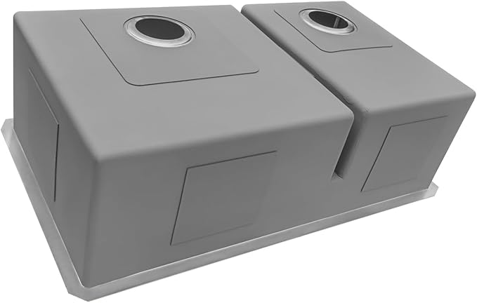 Ruvati 36-inch Low-Divide Undermount kitchen Sink - 60/40 Double Bowl kitchen Sink - 16 Gauge Stainless Steel Kitchen Sink with Brushed Finish, Easy-to-Clean, Undermount Sink - RVH7417