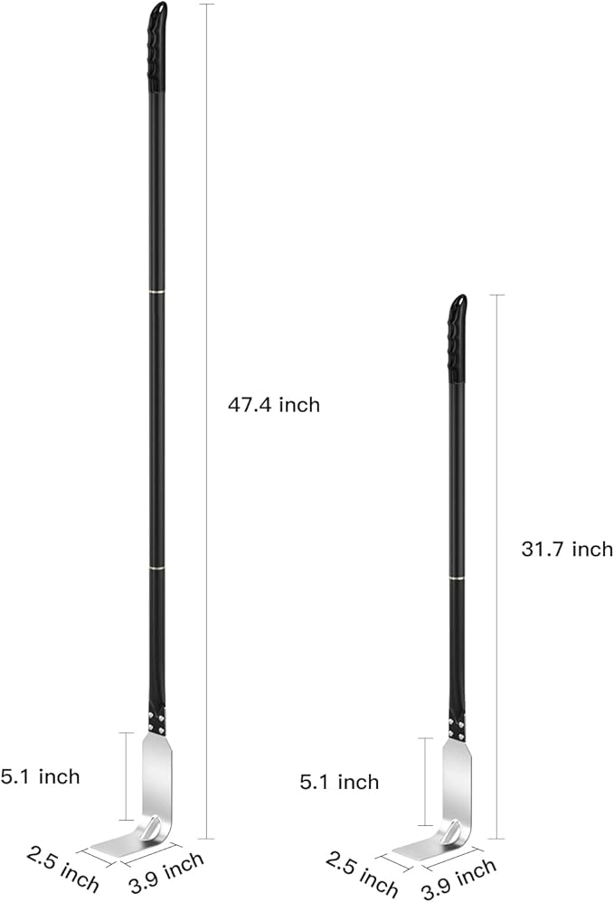 G.a HOMEFAVOR Pizza Oven Ash Rake, Stainless Steel Charcoal Rake Pizza Oven Accessories, 47 Inch Long Handle, Ash Rake Tool for Wood Fired Pizza Oven
