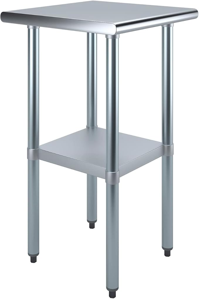 AmGood 20 in. x 20 in. Stainless Steel Work Table | NSF Kitchen Prep Table | Utitly Metal Table