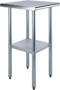 AmGood 20 in. x 20 in. Stainless Steel Work Table | NSF Kitchen Prep Table | Utitly Metal Table